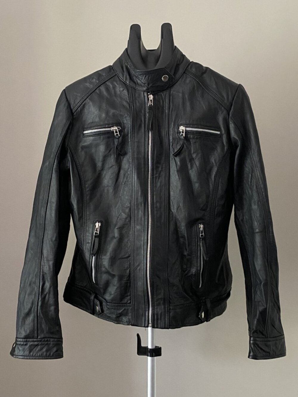 Abbraci Black Faux Leather Women's Moto Jacket XL